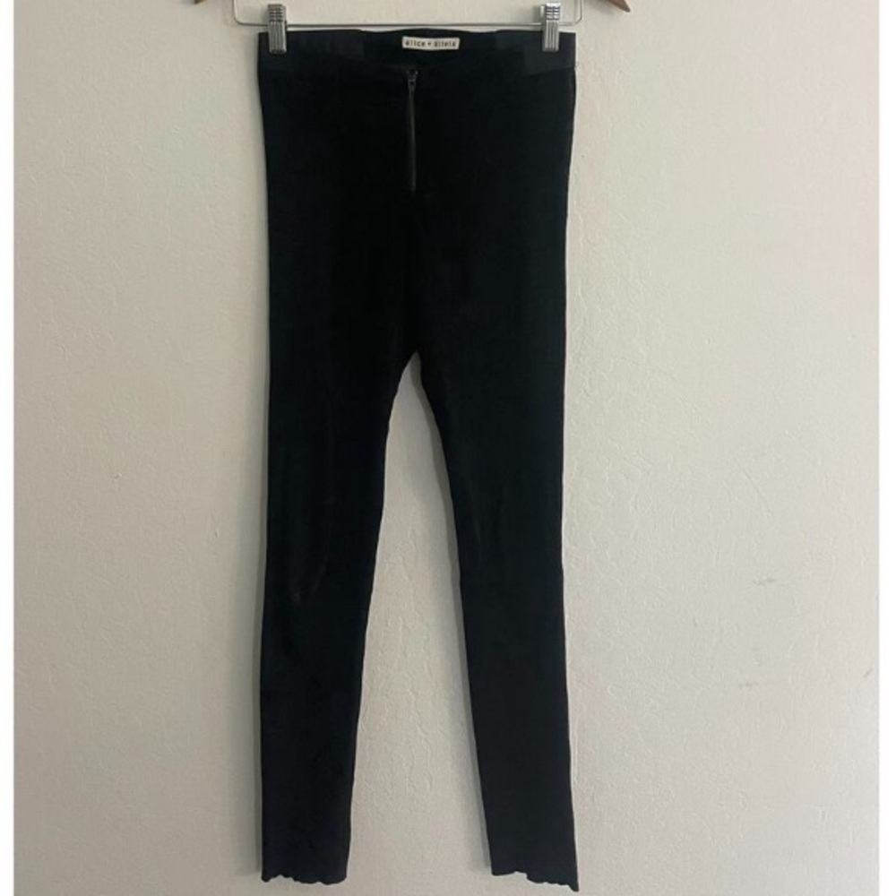 Alice + Olivia Black Suede Leggings